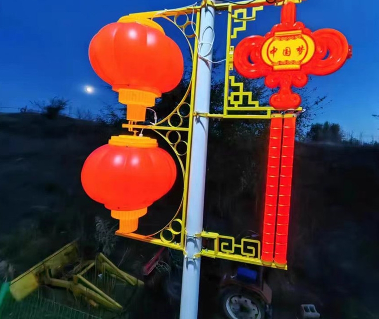 耐低温红色LED中国结 亚克力注塑太阳能灯笼批发